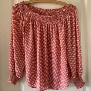 Express pink polka dot blouse